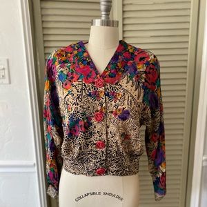 Vintage 90s CAROLE LITTLE Petites button down blouse, size 8